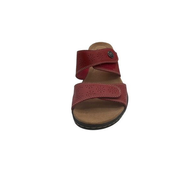 Clarks Size 10 Red Women’s Double-Buckle Sandal Cushioned Sole Comfortable - Picture 9 of 9